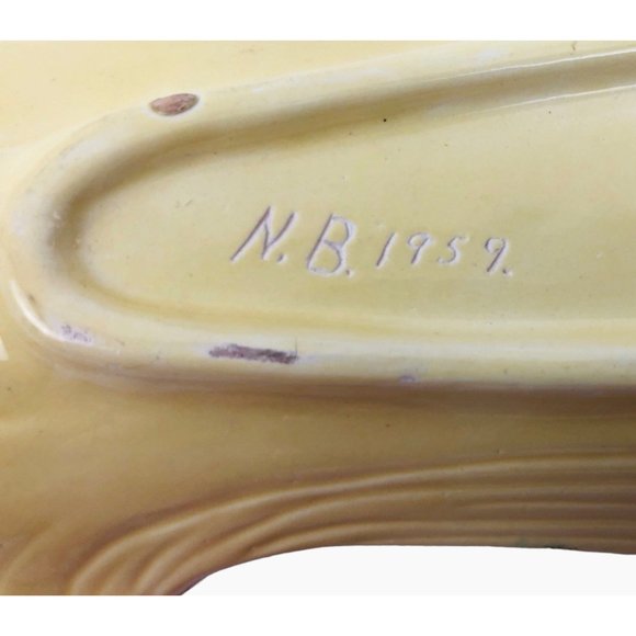 Vintage Celery Veggie Serving Dish Glazed Pottery Ceramic Painted Kitchen Decor - Picture 6 of 10